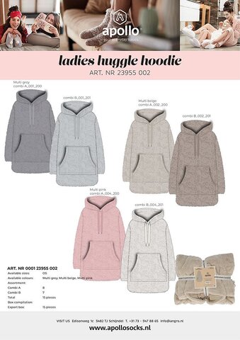 Apollo ladies huggle hoodie beige OS - image 3