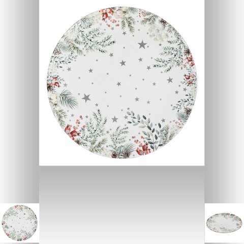 Assiette de Noël avec branches D33cm - blanc - image 4