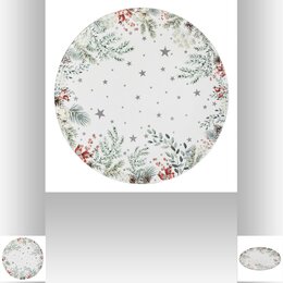 Assiette de Noël avec branches D33cm - blanc - image 4