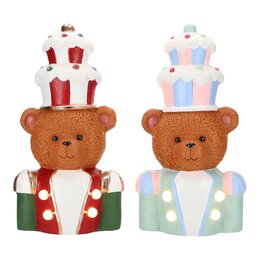 Beer met cakehoed 21x15x38cm 2ass