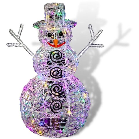 Bonhomme de neige 57cm -100 LED multicouleur - image 1