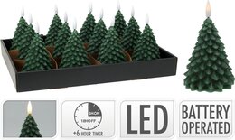 Bougie Led sapin Noël H11cm - vert foncé