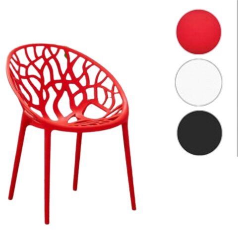 Chaise design Tokio - rouge - image 1