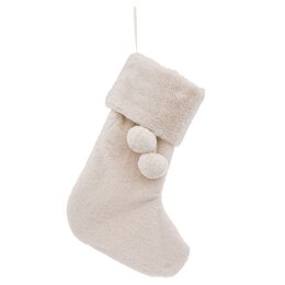 Chaussette de Noël H45cm - fourrure blanche