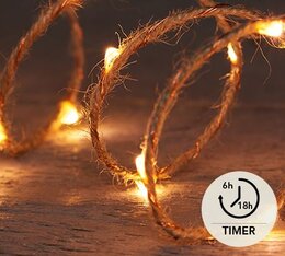 Corde jute 40Led classic Timer