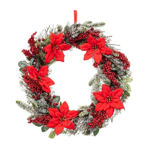 Couronne D50cm poinsettia - image 1