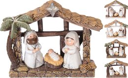 Crèche de Noël avec 3 personnages - 4ass