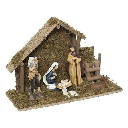 Crèche de Noël santons 7figures 30x20cm