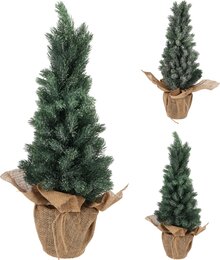 Dennenboom H65cm jute pot 2ass