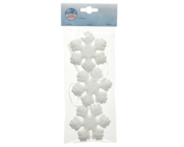 Flocon de neige D7,5cm styro 3pièces - blanc