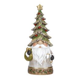 Kabouter met boomhoed 12x10x27cm Led