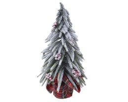 Kerstboom D12xH20cm met sneuw&bessen