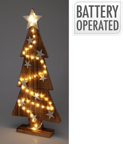 Kerstboom H54cm hout Led