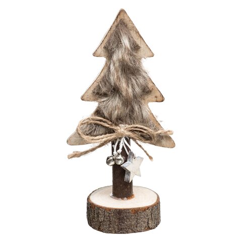 Kerstboom met bont H16cm  - afbeelding 2