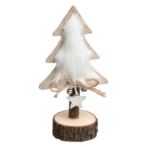 Kerstboom met bont H16cm  - afbeelding 3