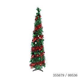 Kerstboom met slinger 150x40x40cm rood groen