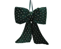 Kerststrik H37cm fluweel groen