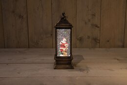 Lanterne Père Noël 10,5x29cm Led blanc chaud