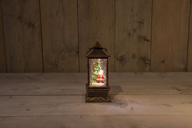 Lanterne Père Noël 9,5x21,5cm Led blanc chaud