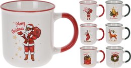 mug porcelaine noël, 180ml, 6ass