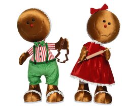 Peperkoek H60cm polyester 2ass - bruin