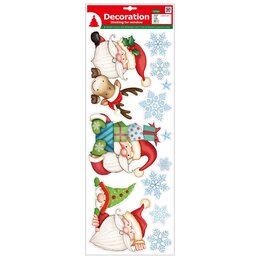 Raamstickers Kerstman met sneeuwman L60cm - afbeelding 5