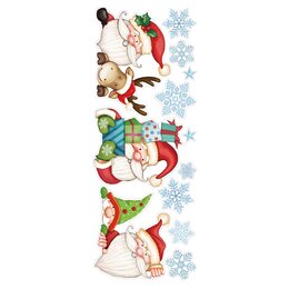 Raamstickers Kerstman met sneeuwman L60cm - afbeelding 2