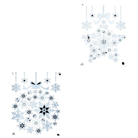 Raamstickers sneeuwvlokken 29x40cm - afbeelding 1