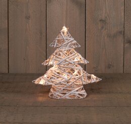 Sapin 10Led blanc chaud jute H30cm Timer