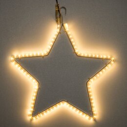 smd ster 30cm 90led warm wit - 5m aanloopsnoer - ip44 trafo