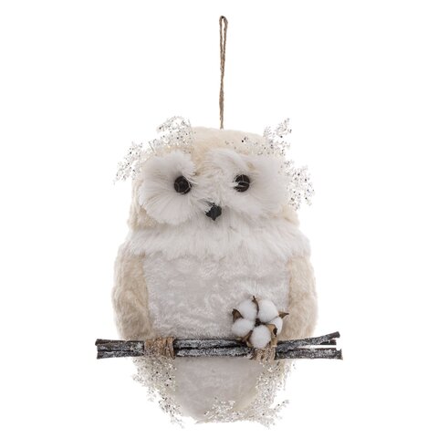 Suspension hibou sur branche H50cm