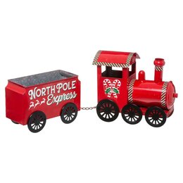 Train metal rouge l66cm